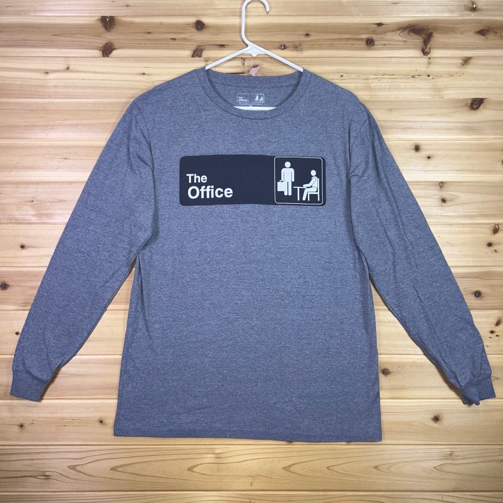 The Office T-Shirt Mens Medium Gray Television Series Long Sleeve Tee Shirt